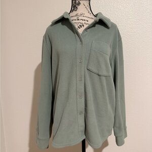GAP Fit Sage Green Microfleece Shirt Jacket